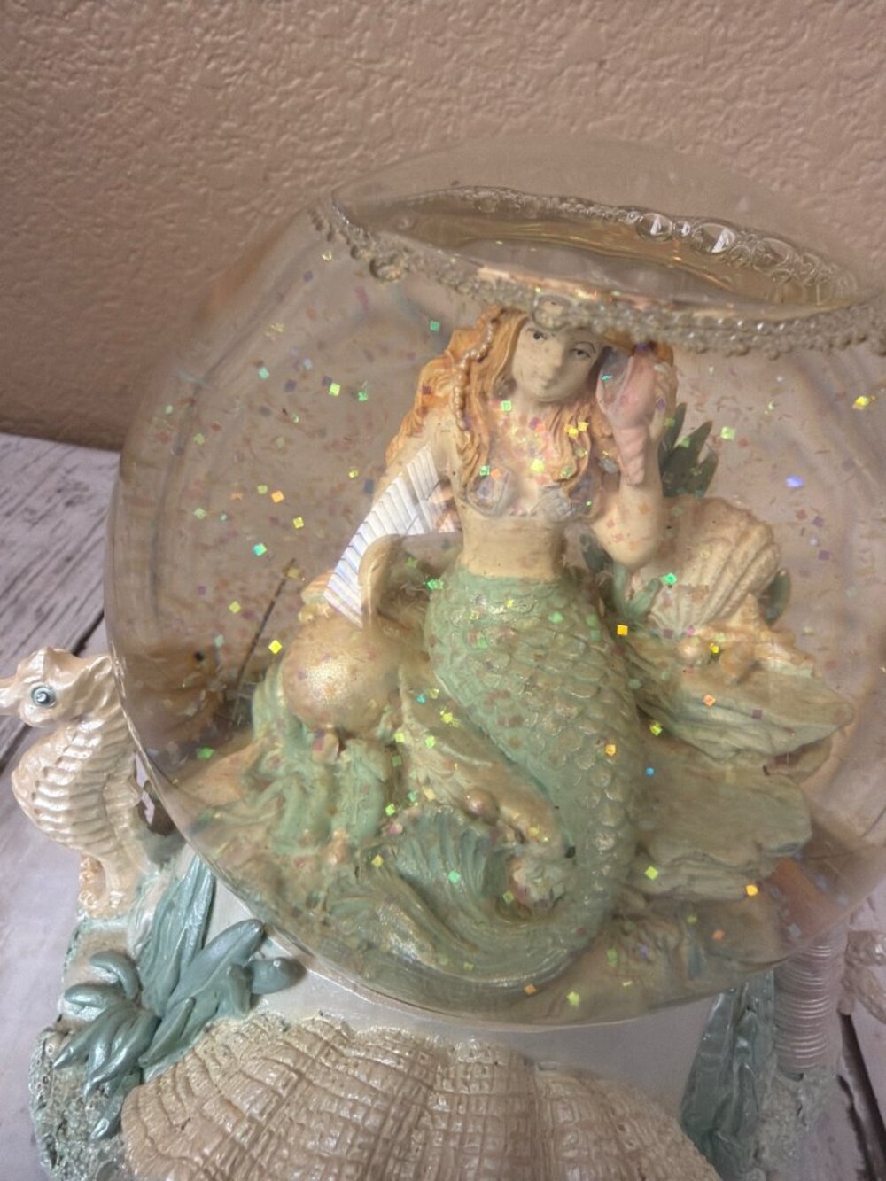 1992 San Francisco Music Crystal Visions M Sarnat Mermaid Musical Water Globe - Picture 10 of 13